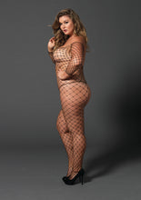 Load image into Gallery viewer, Fence Net Off the Shoulder Bodystocking
