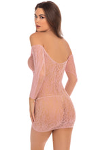 Load image into Gallery viewer, Demure Long Sleeve Mini Dress - Rose - Small/  Medium
