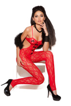Load image into Gallery viewer, Lace Body Stocking - One Size - Red EM-8703
