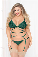 Load image into Gallery viewer, Lace Bra Set - Green - Queen Size STM-10928XP
