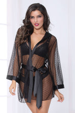 Load image into Gallery viewer, Dotted Mesh Robe - One Size - Black STM-11002
